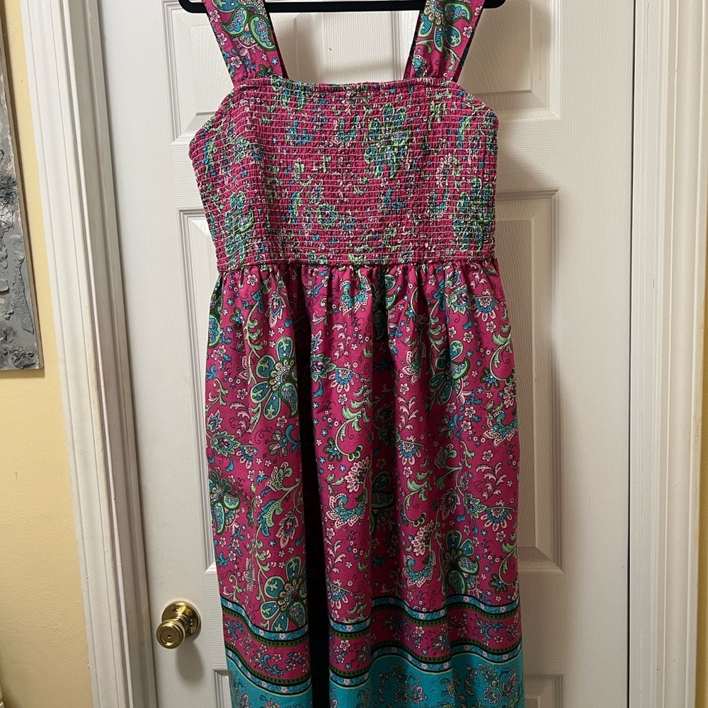 Blair Pink and Teal Paisley Maxi Dress